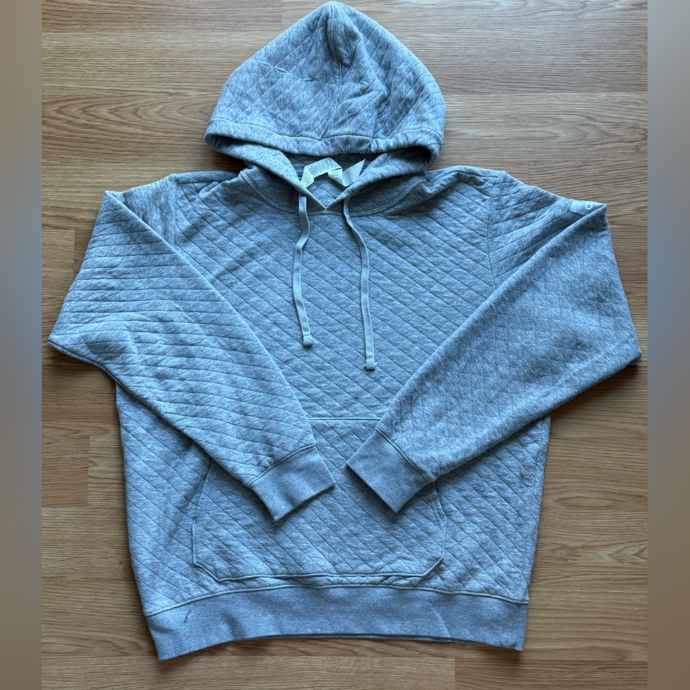 ALO Yoga Quilted Light Gray Hoodie Sweatshirt
